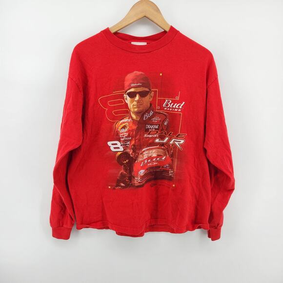 Winners Circle Men's Large Dale Earnhardt Jr. Long Sleeve T-Shirt Red Cotton - Picture 1 of 7